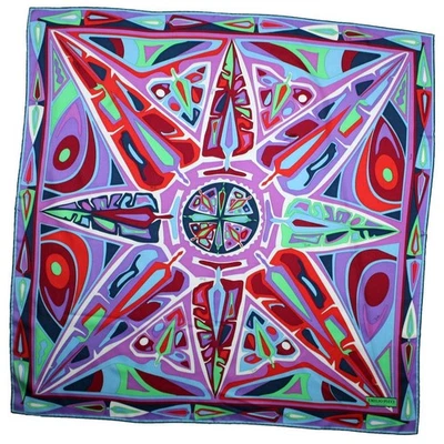 Bufanda de sarga de seda Emilio Pucci - geométrica multicolor - cuadrada grande 36" x 36" Foto 1 de 4