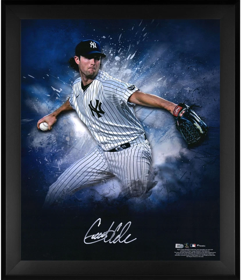 Foto Enfocada Gerrit Cole New York Yankees Enmarcada Firmada 20" X 24" Foto 1 de 1