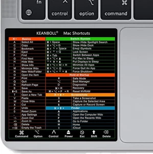 MacBook Shortcuts Sticker (4-Pack) Mac OS Cheat Sheet | Fits Pro/Air M1 M2 M3 M4 - Picture 1 of 13