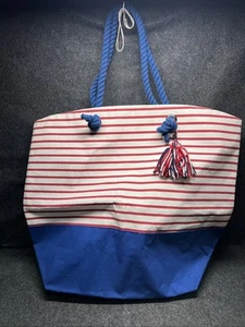 TOMMY BAHAMA X-Large Reusable Tote Bag Jute Handles Beach Shopping Travel Pool - Picture 1 of 7