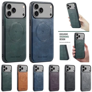 Funda Mag Safe de cuero PU delgada resistente para teléfono para iPhone 17 Pro Max/17 Pro/17 Air/17 - Imagen 1 de 50