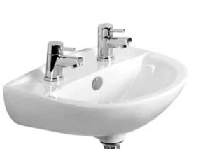 Tavistock Micra 565 mm 2 orificios para grifo lavabo de cerámica, pedestal o montado en la pared DB100S - Imagen 1 de 16