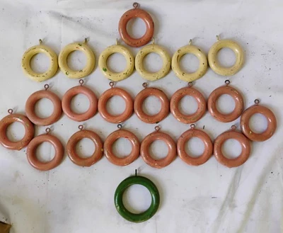 20 anillos cortina cortinas vintage pintados 2" Foto 1 de 3