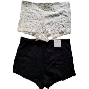 Cotton On Body Rib Lace Shorts XL Black and Dusty Blue 2 pack BNWT - Picture 1 of 12