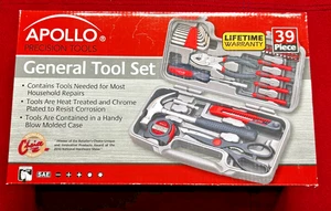 APOLLO 39 PIECE HOUSEHOLD TOOL SET WITH CARRY CASE NEW GREAT GIFT - Picture 1 of 4
