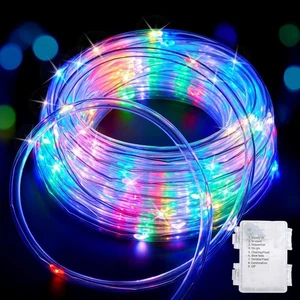 Rope Lights Outdoor, Multicolor,12m 100 LED Tube Lights with 8 Modes, Waterproof - Picture 1 of 8