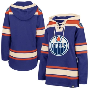 Damen '47 Royal Edmonton Oilers Superior Schnürpullover Hoodie - Bild 1 von 3