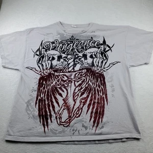 Vintage Delta Pro Weight Vengeance Y2K Shirt Men's 2XL Textured Scull Angel - Picture 1 of 16