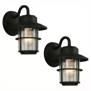 2 Pack Outdoor Exterior Porch Light Sconce Lantern Garage Wall Lighting Fixture - Picture 1 of 12