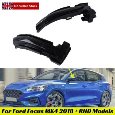 Per Ford Focus Mk4 ZS ST RS Sequenziale LED Ala Specchio Indicatore Luce Fumo - Immagine 1 di 4