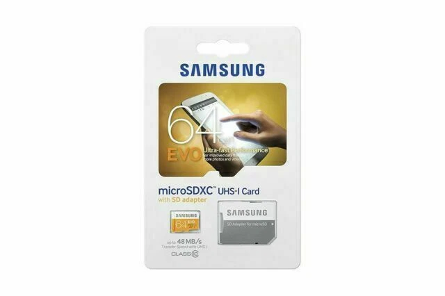 Samsung EVO 64GB MicroSDXC Class 10 Memory Card with Adapter