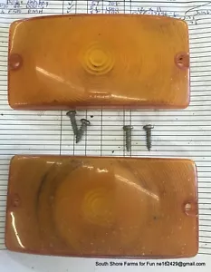 PAR ORIGINAL DE FABRICANTE DE EQUIPOS ORIGINALES 59-64 FORD MERCURY CAMIÓN LUZ DE ESTACIONAMIENTO DELANTERA LENTES ÁMBAR - Imagen 1 de 3
