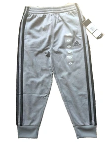 Adidas BOYS XS size 4 heather BLACK warm ATHLETIC JOGGER pant NEW. - Picture 1 of 2