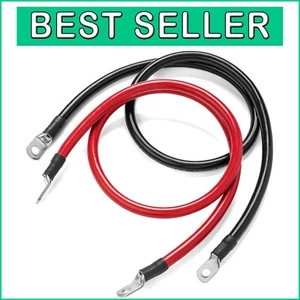 Ultra-Reliable 10ft 2 Gauge Battery Wire Set - Made in USA with Ring Terminals - Picture 1 of 9