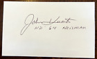 JOHN HUARTE HEISMAN WINNER AUTOGRAPH SIGNED 3 X 5 INDEX CARD NM-MNT