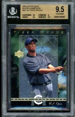 Tiger Woods Card 2003 Upper Deck Major Champions #MC-34 BGS 9.5 (10 9 9.5 9.5) - Image 1 of 2