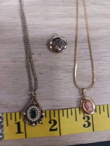 Vintage Necklace Lockett Avon Picture Lockett Necklace Cosmetic Jewelry Lot - Picture 1 of 21