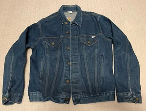 Vintage 80s Carhartt Mens Jacket Trucker Denim Jean Jacket USA Made Size 42 - Bild 1 von 15