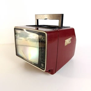 Vintage CRT Tv Space Age Design Mini Television USSR 1970s - Small Portable - Afbeelding 1 van 10