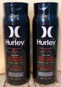 2x Hurley Aktiv Talkumfrei Arctic Blast Körperpulver Menthol infundiert 6 Unzen - Bild 1 von 1