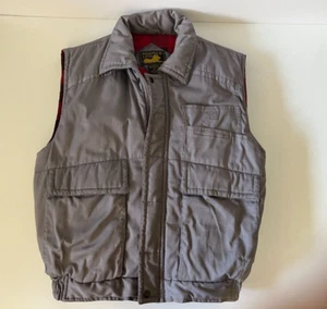 Vintage Branded Lion Vest Mens L Quilted Plaid Flannel Lined Workwear Outdoor - Picture 1 of 9