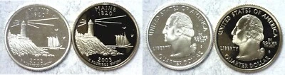 2003-S Maine Statehood Quarter Silver & Clad Proofs 2 Coin Set - Image 1 of 3