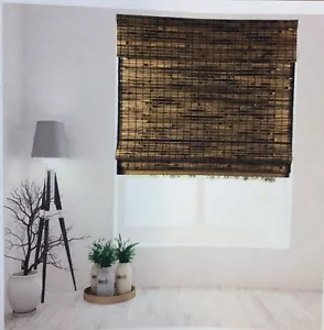 Arlo Blinds Cordless Java Deep Bamboo Roman Shades Blinds, 33in W x 74in H - Picture 1 of 4
