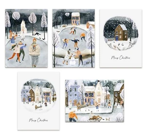 Weihnachtskarten Set NOSTALGIE 5er Set Weihnachtskarten nostalgisch Weihnachten - Bild 1 von 4