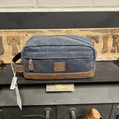 Lucky Brand мужская сумка для туалетных принадлежностей синий холст карманы верх молния усиленный низ - Изображение 1 из 4