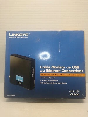 NEW Linksys Cable Modem USB And ETHERNET Connections Cisco Model CM100 SEALED - Image 1 of 3