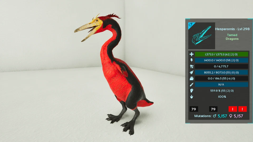 🔥ARK Ascended PVE OFFICIAL 1 PAIR ADULT HESPERORNIS DEADPOOL TOP STATS - Image 1 of 1