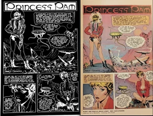 Dave Stevens Art Alien Worlds 4 Printing Plate Negative(s) Princess Pam Lot of 4 - Picture 1 of 10