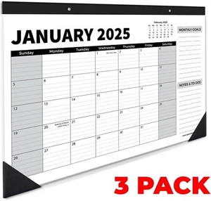 Comprehensive 18-Month Desk Calendar with To-Do Lists - 3 Pack for 2025 - Picture 1 of 8