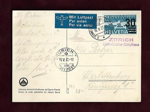 1937 Schweizer Automobil Postbureau Zürich Charlottenburg Luftpost ; 62169 - Picture 1 of 2