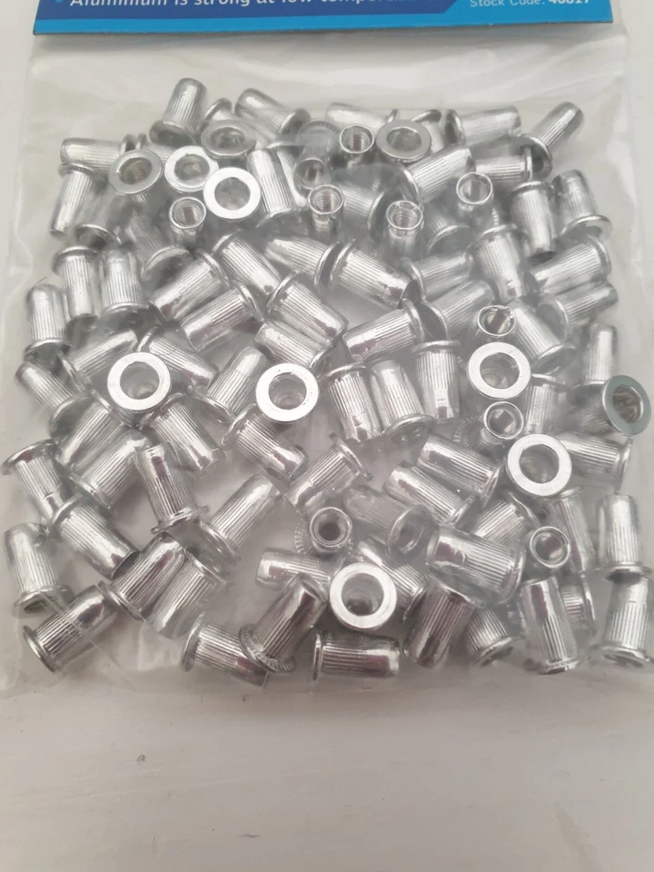 M3 to M10 - Aluminium Rivnuts Knurled Head Threaded Rivet Nuts Blind Nutserts - Image 1 of 1