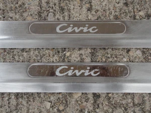 JDM HONDA CIVIC 92-95 FERIO EG8,EG9,EH1,EH9 DOOR SILL SCUFF PLATE STAINLESS OEM - Picture 1 of 12