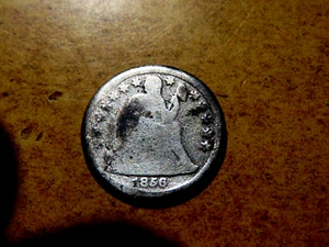Scarce American Wild West 1856 Small Date Seated Liberty Silver Dime D11 - Picture 1 of 2