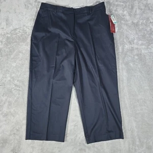 JM Collections Pantaloni Donna 16 Blu Abito Pantalone Crop Capri Pantaloni Classicore - Foto 1 di 8