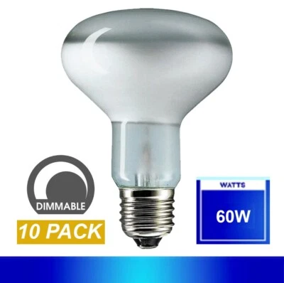 10 x 60W Incandescent R80 Reflector Light Globes Bulbs Screw E27 Dimmable ES - image 1 of 2
