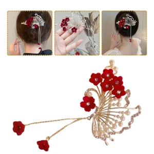 Tassel Hair Clip Pearl Hair Clip Traditional Barrette Hair Styling Hair Clip - Picture 1 of 12