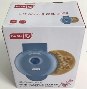 Dash Snowflake Mini Waffle Maker in Blue NonStick 350 Watts BRAND NEW - Picture 1 of 6