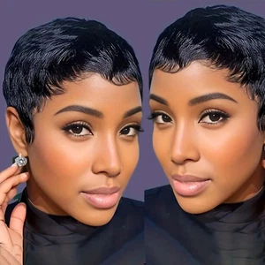 Pixie Cut Wig Human Hair Short Pixie Wigs for Black Women Human Hair Glueless Fu - Picture 1 of 12
