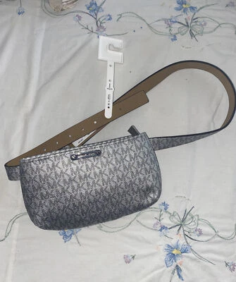 Riñonera de cinturón para mujer Michael Kors MK logotipo de firma PLATA/GRIS- L/XL ÚNICA Foto 1 de 4