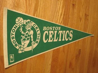 1980s BOSTON CELTICS Leprechan 30" Pennant LARRY BIRD Era - Image 1 of 3