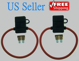 2Pack 10Gauge Inline ATC Fuse Holder+7.5AMP Fuse With Cover New Car TruckInstall - Picture 1 of 4