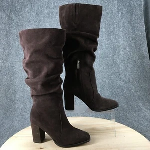 Splendid Boots Womens 9 M Gloria Tall Knee High Brown Leather Square Toe Heels - Picture 1 of 18