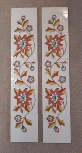 Art Nouveau Tube Lined Fireplace/Kitchen Range/Porch Tiles Made in England x 10 - Picture 1 of 4