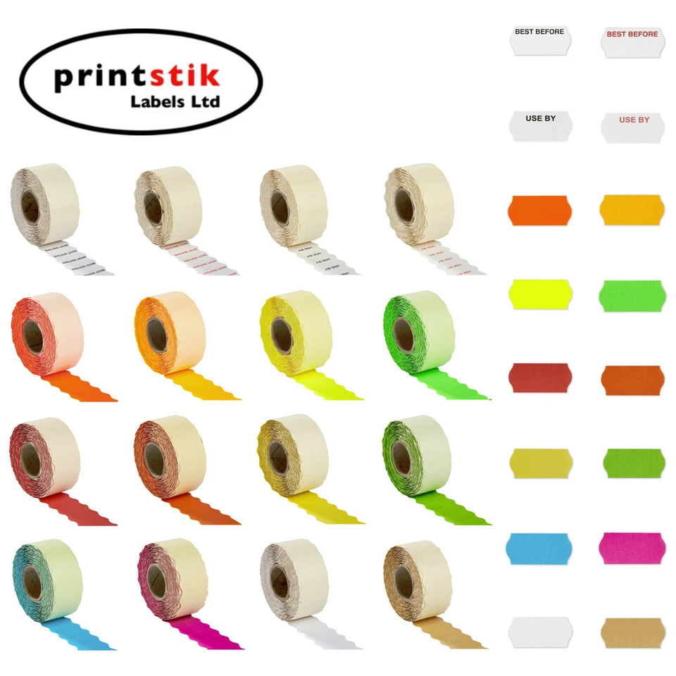 Price Gun Etiketten Permanent CT4 26 mm x 12 mm 10 Rollen Motex, Puma, Luchs, Avery, Sato