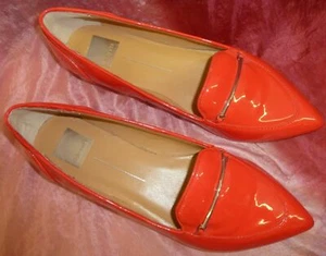 Dolce Vita Patent Cherry Loafers Sz 9 NEW Cute Silver Bar Detail - Picture 1 of 8