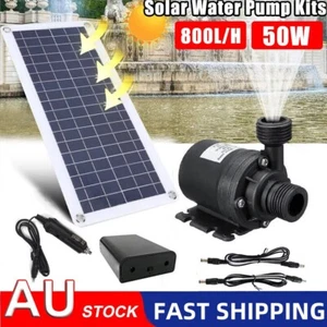 800L/H Solar Panel Powered Water Feature Pump Garden Pool Pond Aquarium Fountain - Picture 1 of 8